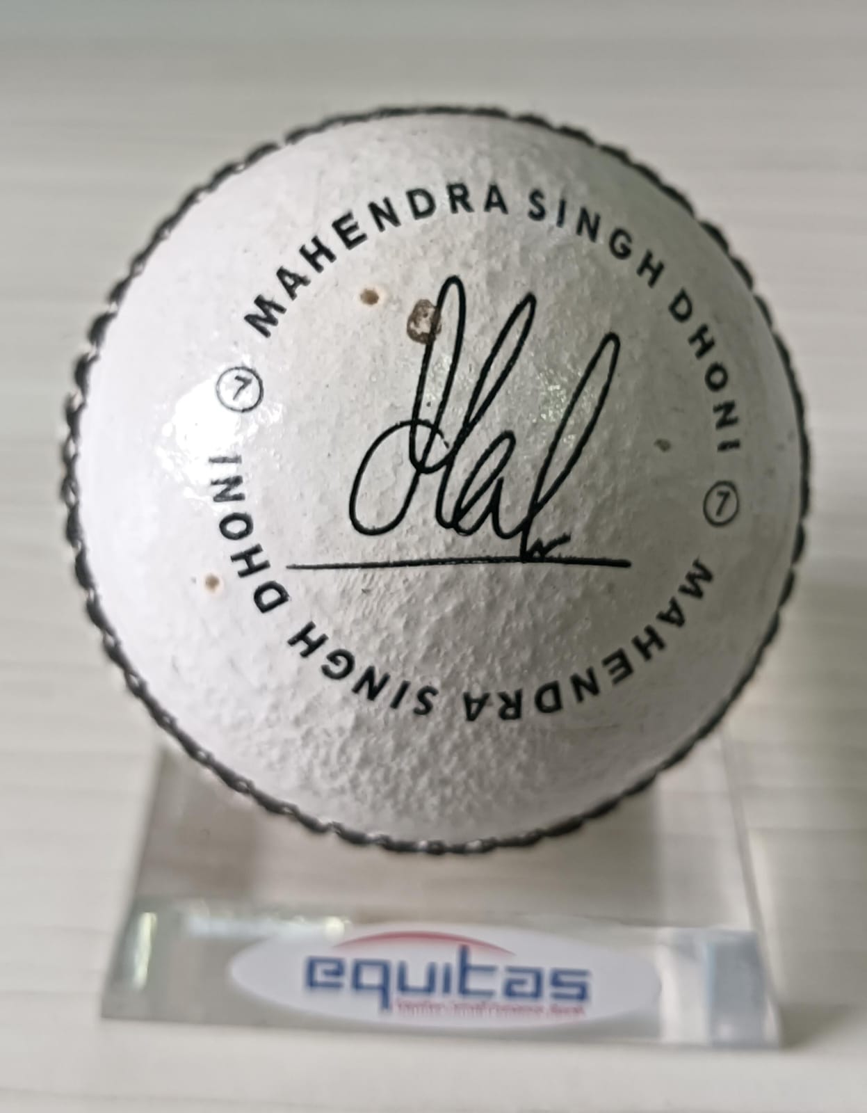 Signed MS Dhoni memorabilia from Equitas